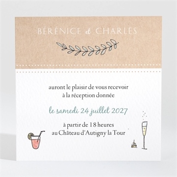 Carton d'invitation mariage avec programme