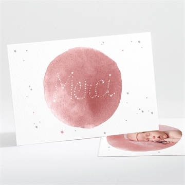 Remerciement naissance astres cuivrés