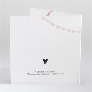 Faire-part naissance doux regard - Dos du faire-part