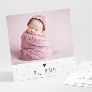 Remerciement naissance doux regard