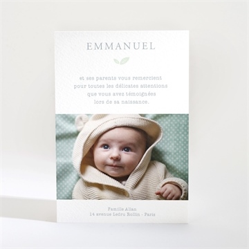 Remerciement naissance le don - Dos de la carte