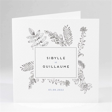 Faire-part mariage gravure florale