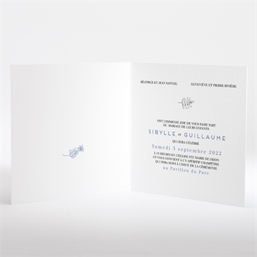 Faire-part mariage gravure florale - Intérieur du faire-part