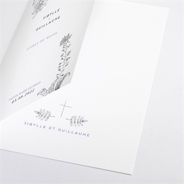 Livret de messe mariage gravure florale - Détail du livret