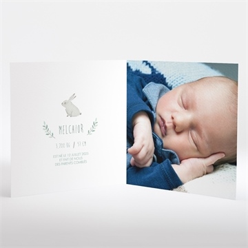 Faire-part naissance lui - Intérieur du faire-part