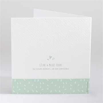 Faire-part naissance lui - Dos du faire-part