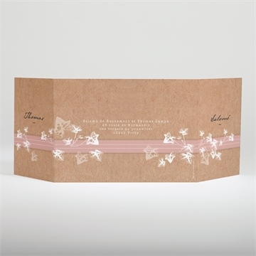 Faire-part mariage lierre grimpant - Dos du faire-part