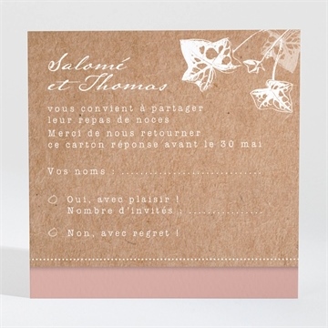 Carton réponse mariage lierre grimpant accordéon