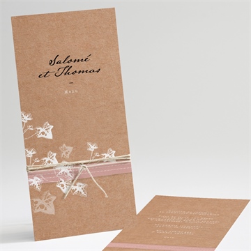 Menu mariage lierre grimpant accordéon