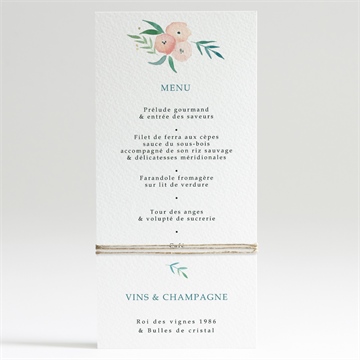 Menu mariage printemps! - Dos du menu