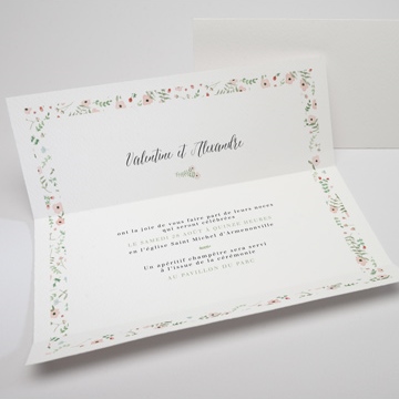 Faire-part mariage fraicheur d'été - Intérieur du faire-part