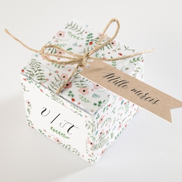 Boîte de dragées mariage fraicheur d'été - Dessus de la boîte