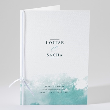 Livret de messe mariage aquarelle verte