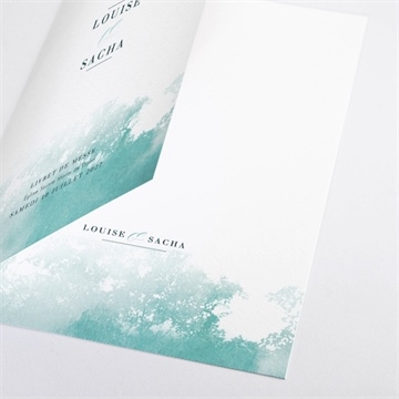 Livret de messe mariage aquarelle verte - Détail du livret