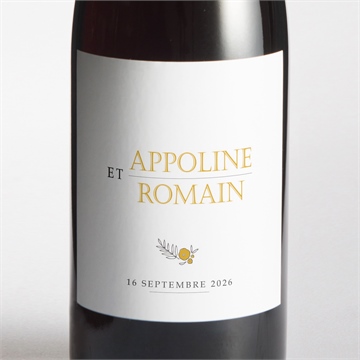 Etiquette de bouteille mariage doux plaisir