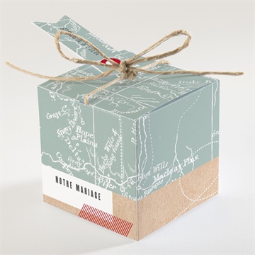 Boîte de dragées mariage voyage voyage - Dos de la boîte