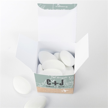 Boîte de dragées mariage voyage voyage - Intérieur de la boîte