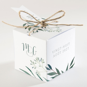 Boîte de dragées mariage douceur du pinceau - Dos de la boîte