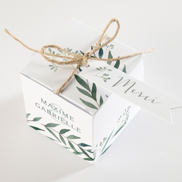 Boîte de dragées mariage douceur du pinceau - Dessus de la boîte