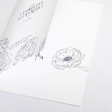 Livret de messe mariage chic et moderne - Détail du livret