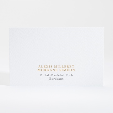 Carton réponse mariage lettre moderne - Dos du carton