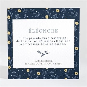 Remerciement naissance citrons et motifs - Dos de la carte