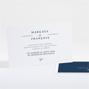Carton d'invitation mariage bleu romantique