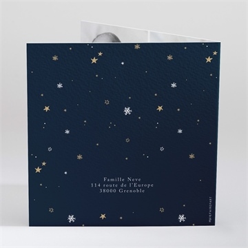 Faire-part naissance neige étoilée - Dos du faire-part