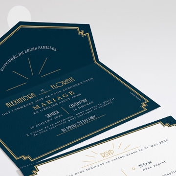 Faire-part mariage art déco - Détail du faire-part