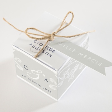 Boîte de dragées mariage esperluette - Dessus de la boîte