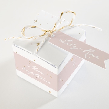 Boîte de dragées baptême simple design - Dessus de la boîte