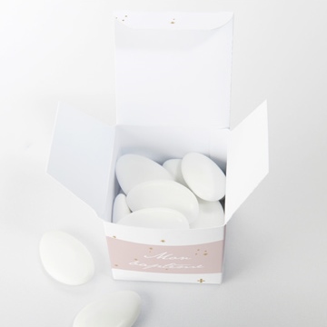Boîte de dragées baptême simple design - Intérieur de la boîte
