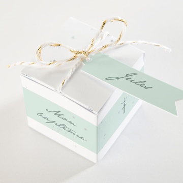 Boîte de dragées baptême lumière ! - Dessus de la boîte