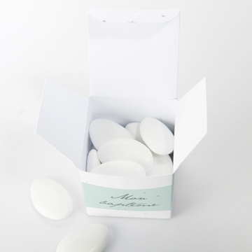 Boîte de dragées baptême lumière ! - Intérieur de la boîte