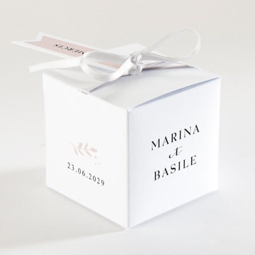 Boîte de dragées mariage médaillon - Dos de la boîte