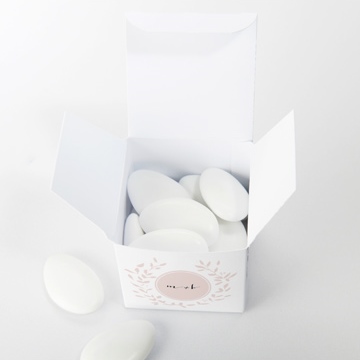 Boîte de dragées mariage médaillon - Intérieur de la boîte