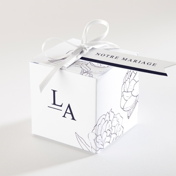Boîte de dragées mariage chic et moderne