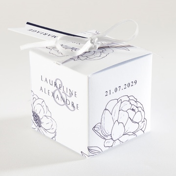 Boîte de dragées mariage chic et moderne - Dos de la boîte