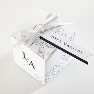 Boîte de dragées mariage chic et moderne - Dessus de la boîte