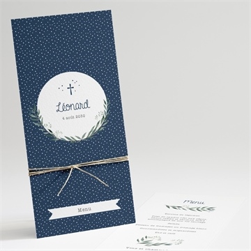 Menu baptême motifs et autres pois