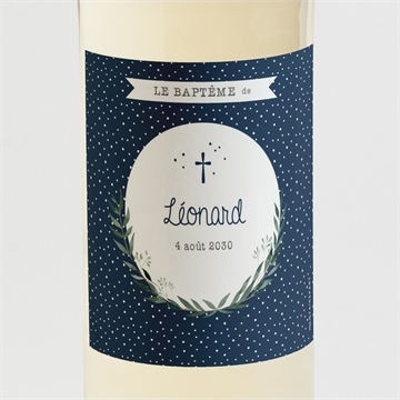 Etiquette de bouteille baptême motifs et autres pois