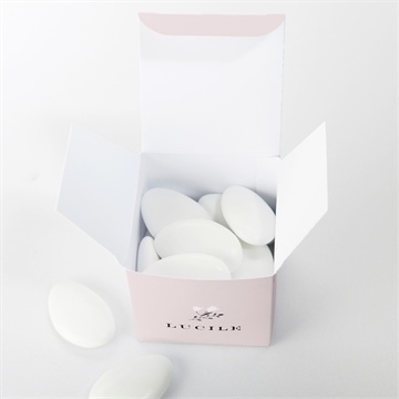 Boîte de dragées baptême croix couronnée - Intérieur de la boîte