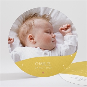 Faire-part naissance en jaune toute!