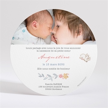 Faire-part naissance sieste entre amis - Dos du faire-part