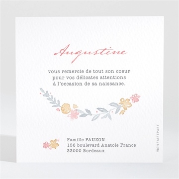 Remerciement naissance sieste entre amis - Dos de la carte