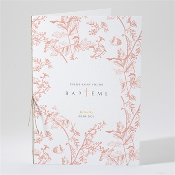 Livret de messe baptême motif gravure