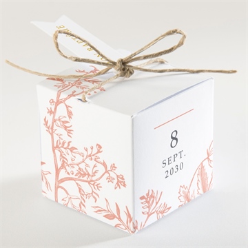 Boîte de dragées baptême motif gravure - Dos de la boîte