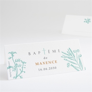 Marque-place baptême gravure en rond magnet