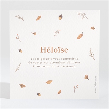 Remerciement naissance automne