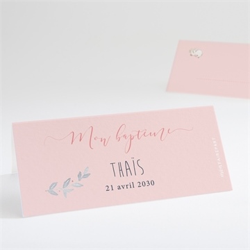 Marque-place baptême enfant bercé de tendresse